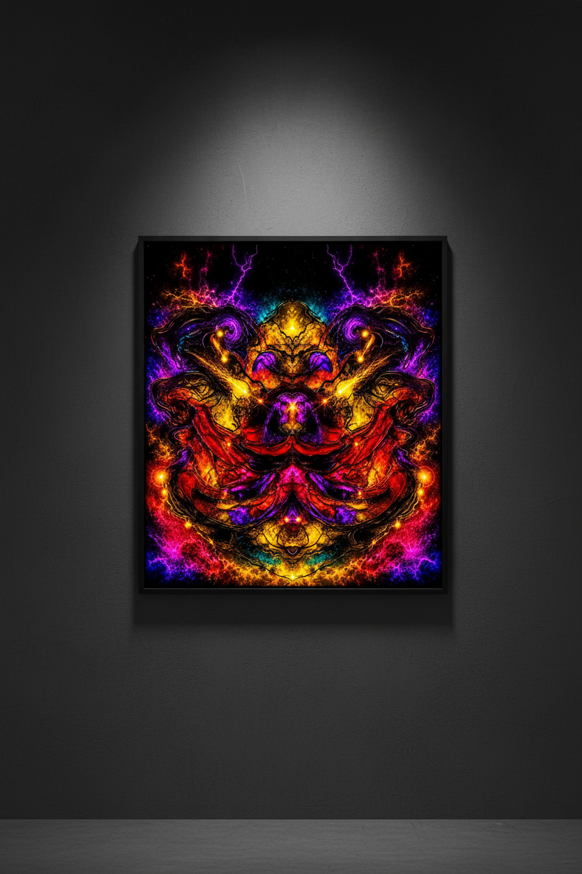 Fractured Psychic — Framed wall mockup piece 1